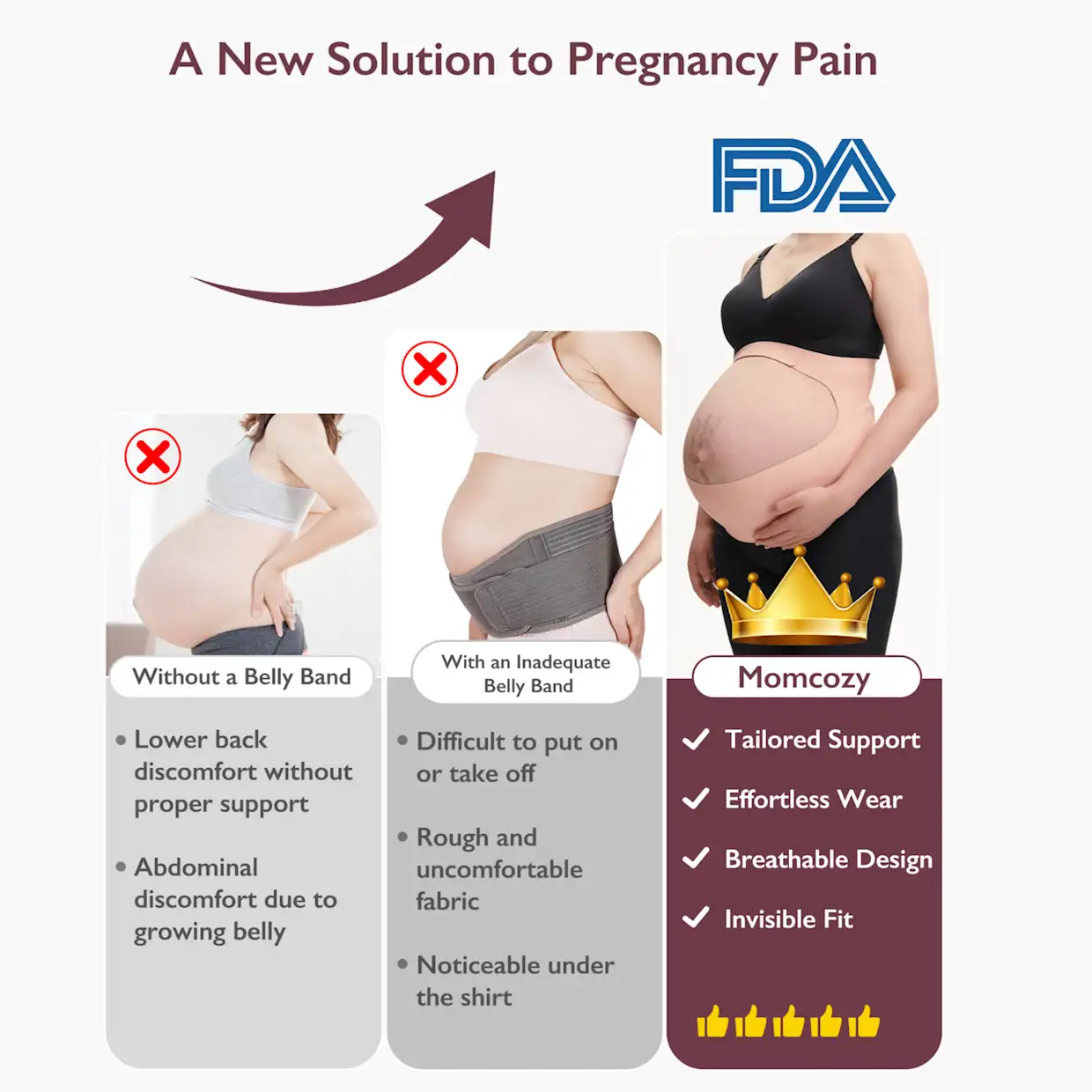 Momcozy Ergonest Maternity Belly Band, Advanced 3D Molding, Ergonomic Abdominal & Lower Back Support, Breathable Seamless Design, Adjustable Self-Gripping Closure, Beige - QMYB001B-L - Image 8