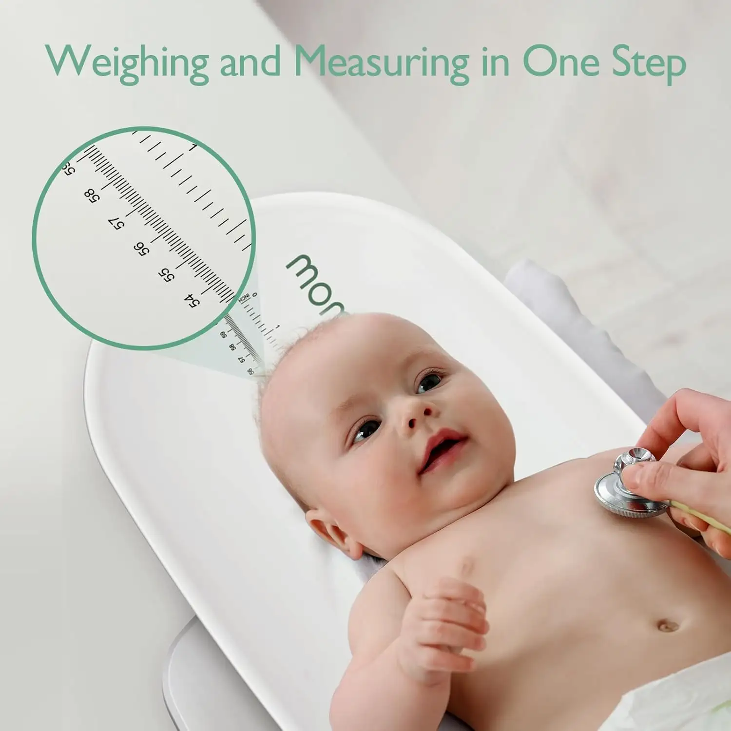 Momcozy Multi-Function Baby Scale, Digital Weight & Height Measurement, 0.1 lb-50g to 330 lb-150kg Capacity, 5 Measurement Units, One-Key Tare, Auto Shut-Off, White - QMAZ001 - Image 5