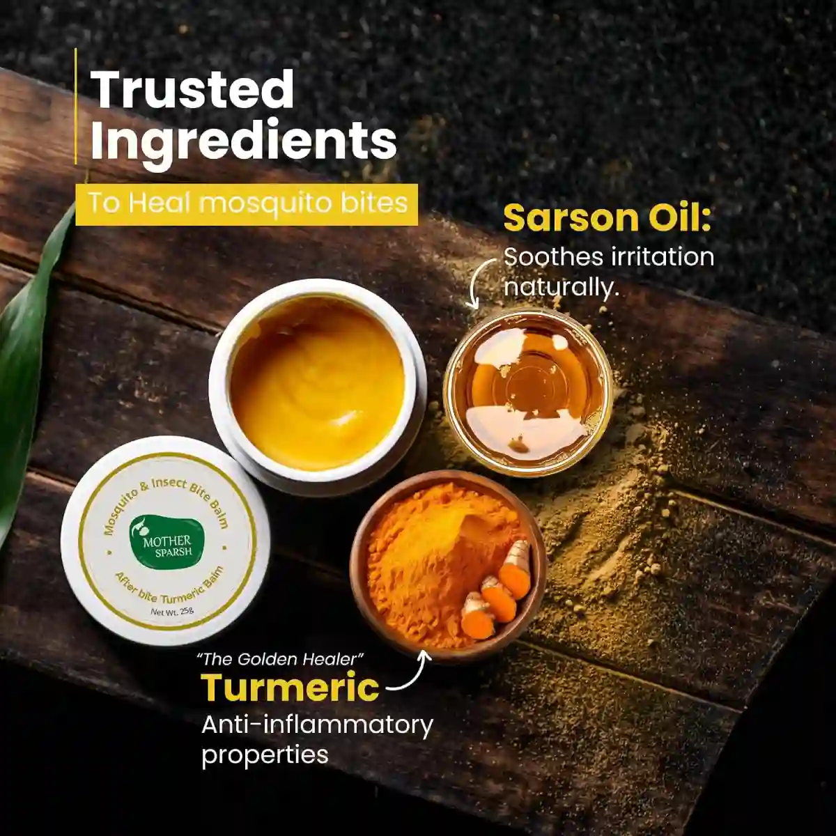 Mother Sparsh After Bite Turmeric Balm For Rashes And Mosquito Bites 100 Percent 25g - MSH-149558L1 - Image 3