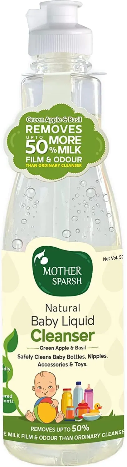 Mother Sparsh Plant Powered Natural Baby Liquid Cleanser With Basil And Green 500ml - MSH-952795L1