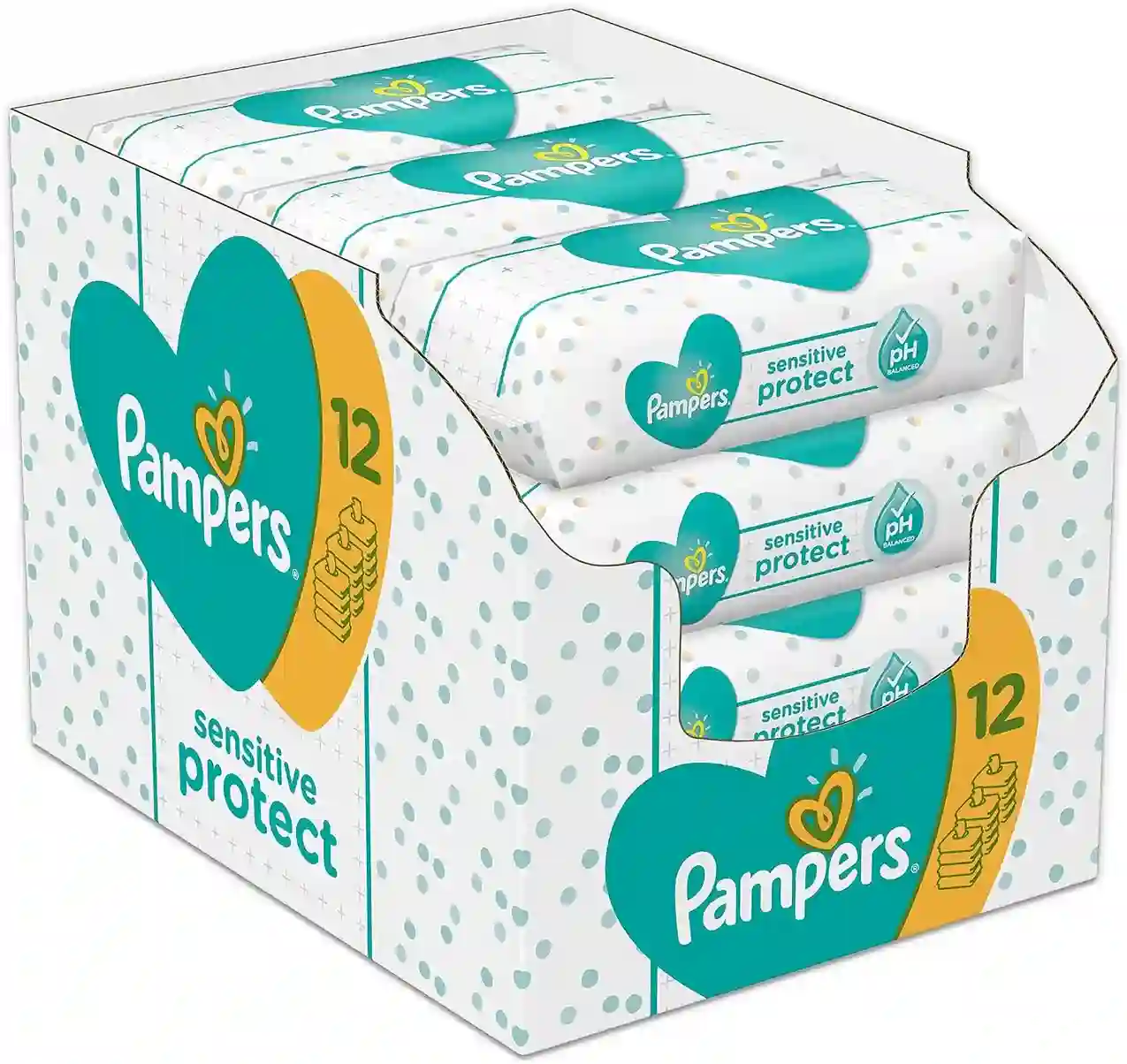 Pampers Sensitive Protect Wet Wipes 12 Packs 52 Wipes - PRS-041391AA4