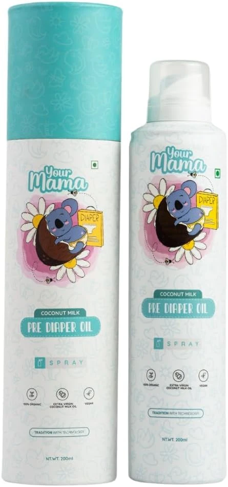 Your Mama Pre-diaper Oil Spray 100 Percent Natural Virgin Coconut Oil Baby Bum 200ml - YMA-00001L2