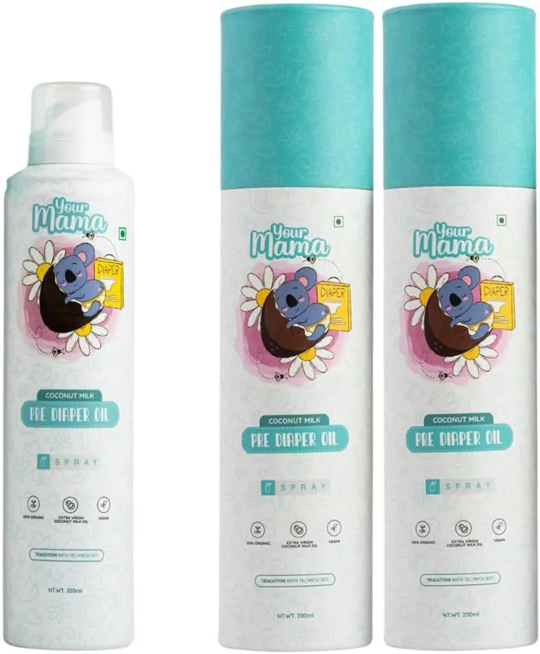 Your Mama Pre-diaper Oil Spray 100 Percent Natural Virgin Coconut Oil Baby Bum 400ml - YMA-00001L3
