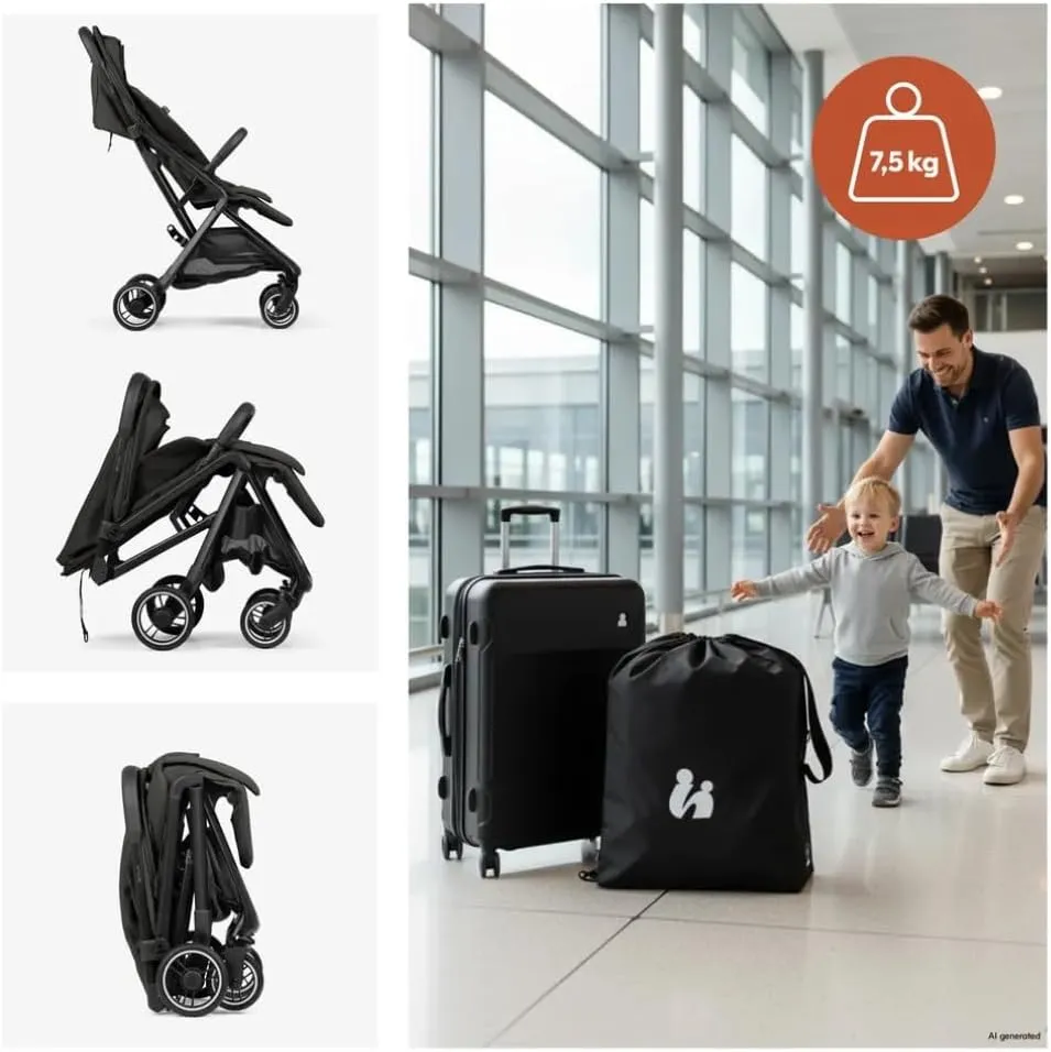 Hauck Fly N Care Compact Folding Baby Stroller Black - HK160565 - Image 3