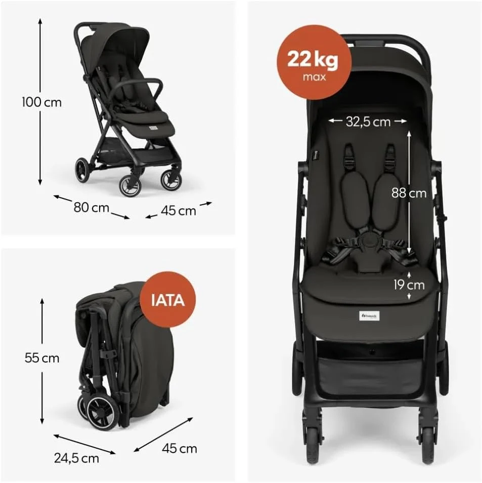 Hauck Fly N Care Compact Folding Baby Stroller Black - HK160565 - Image 4