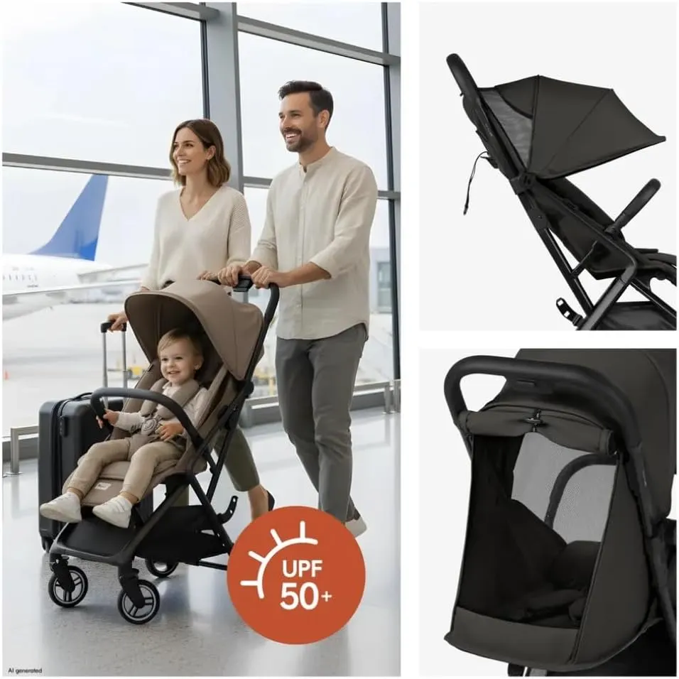 Hauck Fly N Care Compact Folding Baby Stroller Black - HK160565 - Image 7