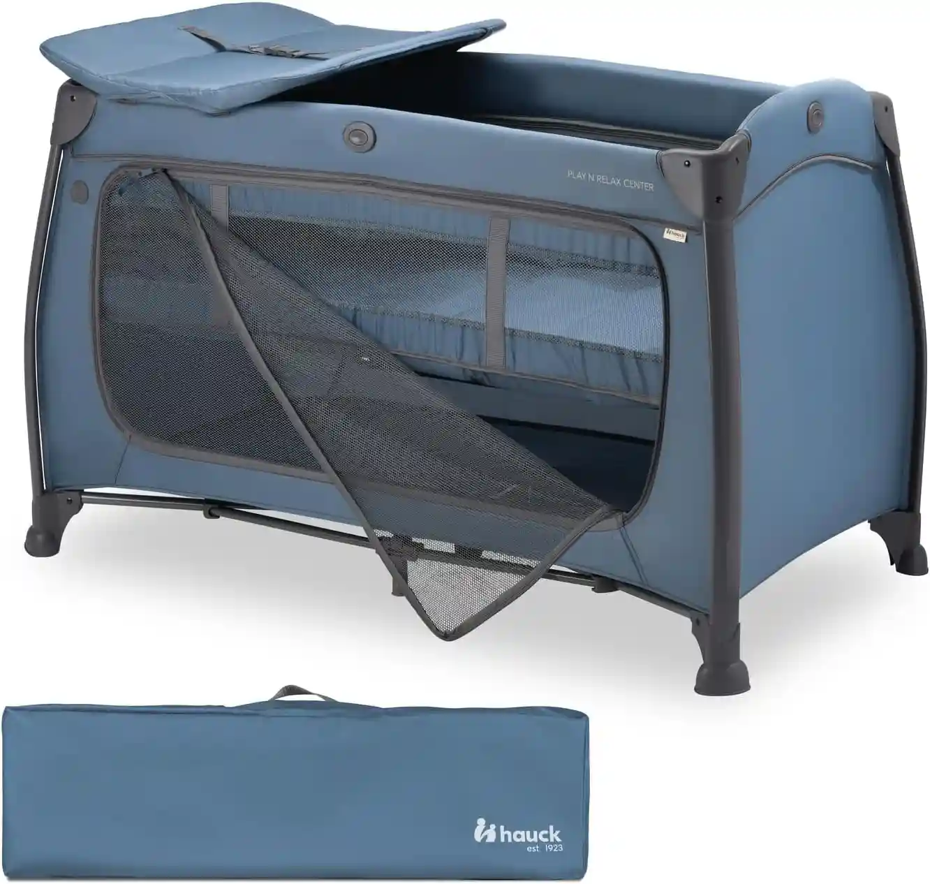 Hauck Play N Relax Center Foldable Travel Cot and Playpen Dark Blue - HK600146 - Image 2
