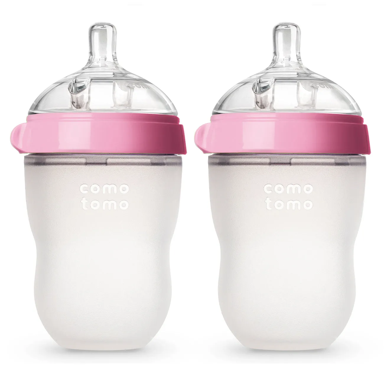 Comotomo Natural Feel Silicone Baby Feeding Bottle Bundle Pink 7 Pieces - EN_BDLPK