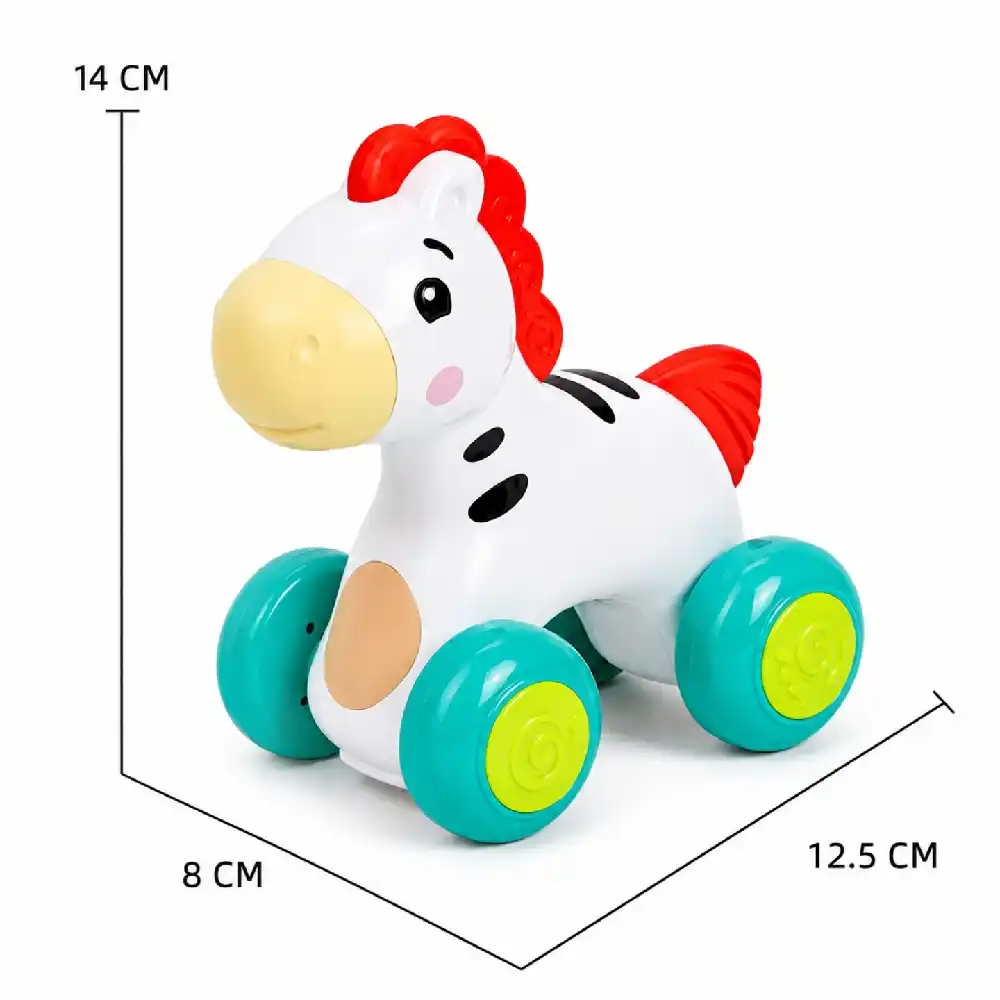 Goodway Baby Push & Go Zebra Toy with Rolling Wheels, Cute Animal Design, Smooth Moving Wheels, Lightweight Push Toy for Hand-Eye Coordination & Motor Skill Development - 2208D - Image 5