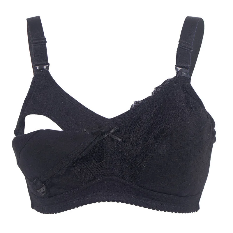 Okus Basic Cotton Maternity and Nursing Bra Black Small - CJNB006BKS