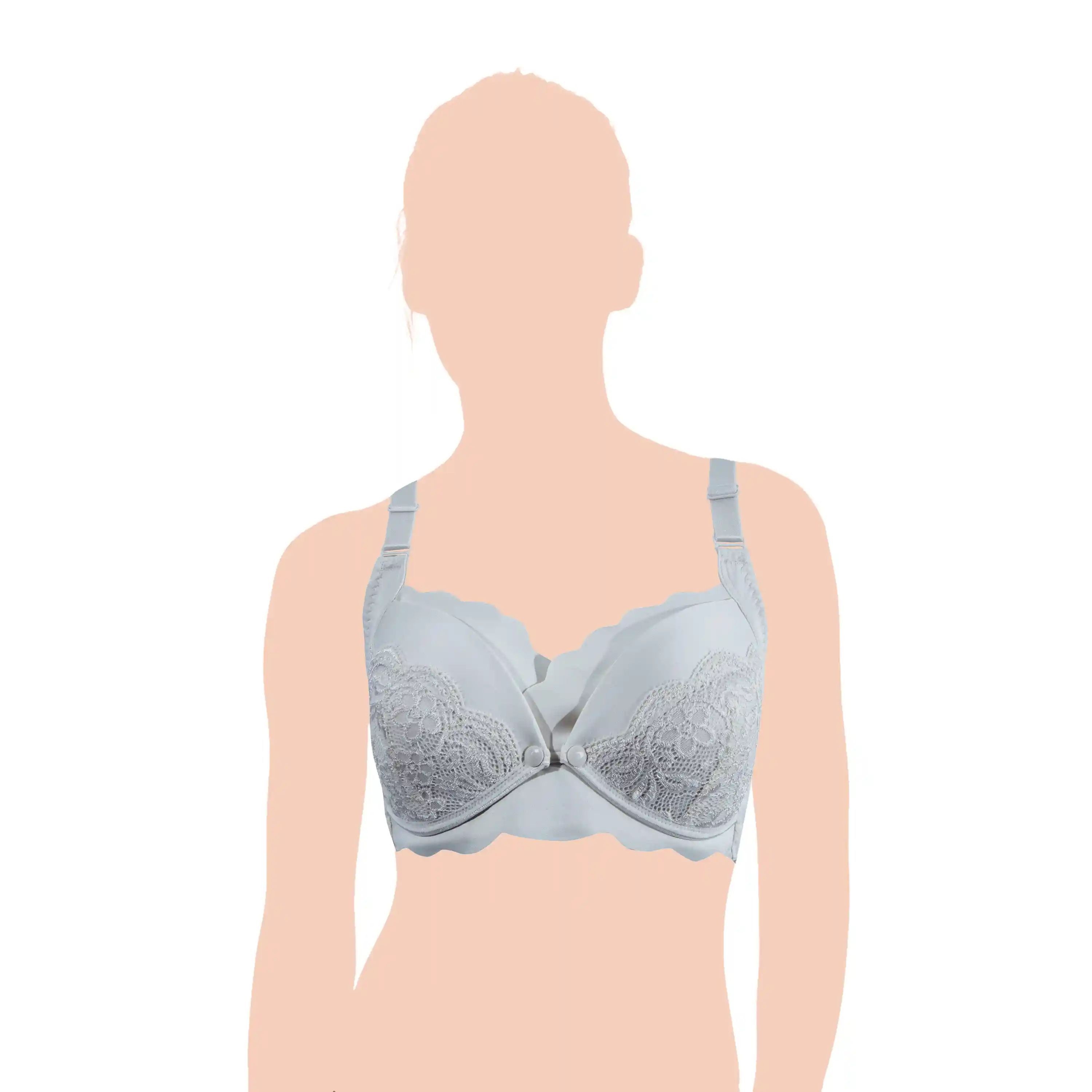 Okus Elegant Seamless Maternity and Nursing Bra Light Grey Small - CJNB005LTGYS - Image 7