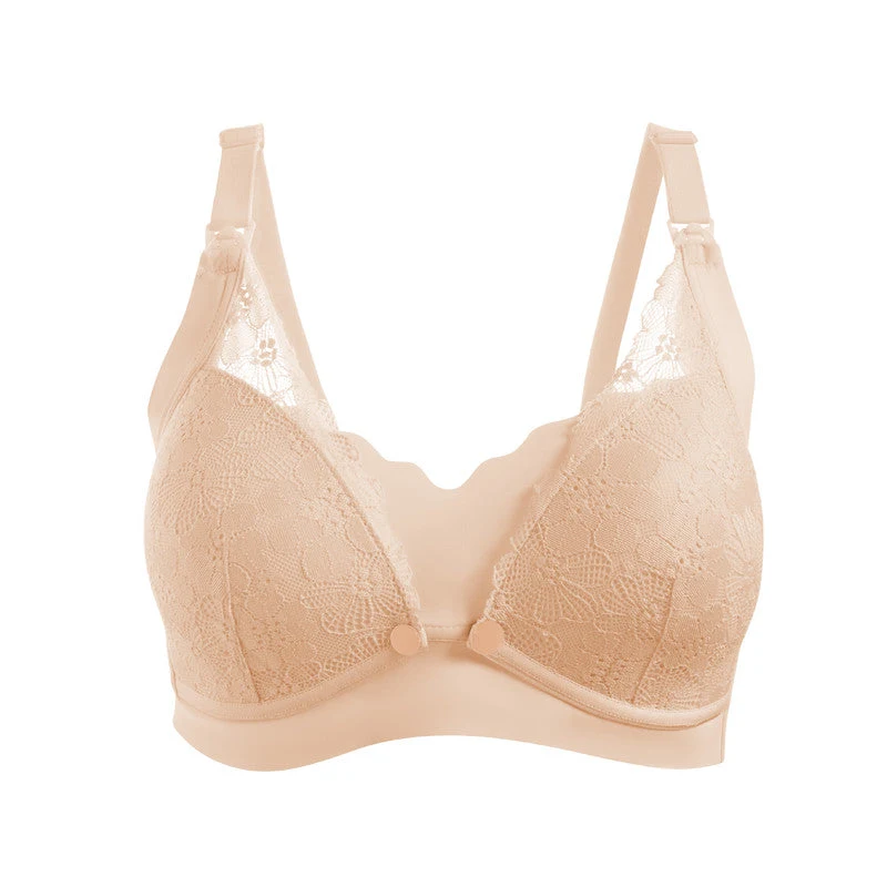 Okus Pretty Lace Maternity and Nursing Bra Beige Large - OKUS001BGL - Image 2