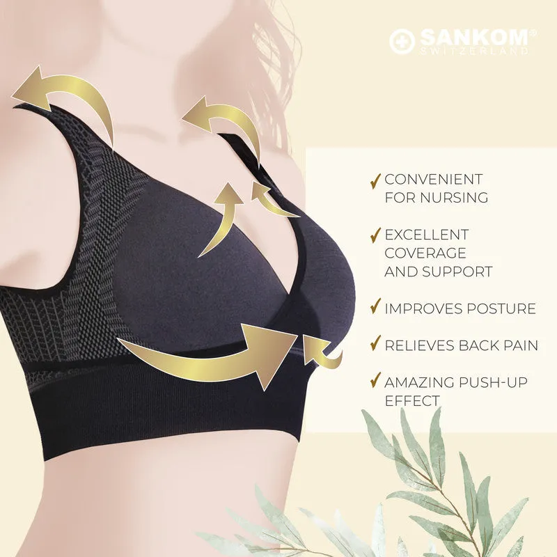 Sankom Patent Classic Posture Back Support Bra Black Medium to Large - SAN-071CBLM - Image 8
