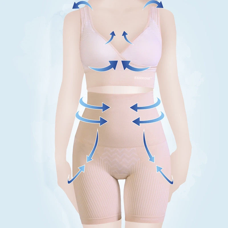 Sankom Patent Cooling Effect Posture Back Support Bra Beige Medium to Large - SAN-071CLM - Image 7