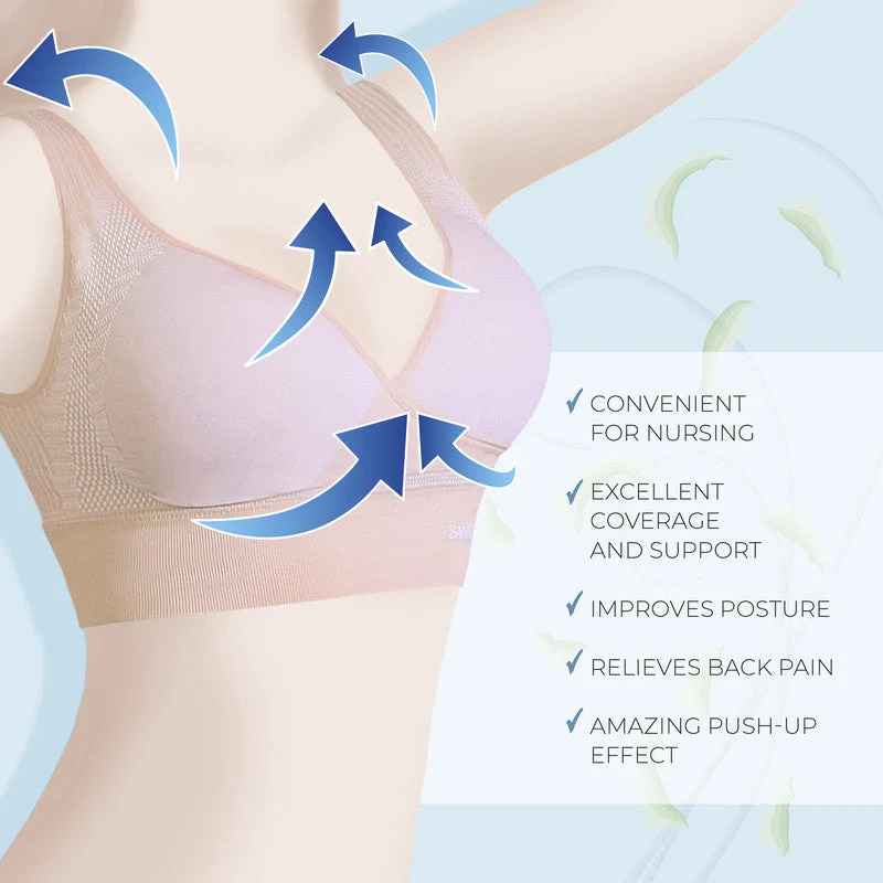 Sankom Patent Cooling Effect Posture Back Support Bra Beige Medium to Large - SAN-071CLM - Image 8