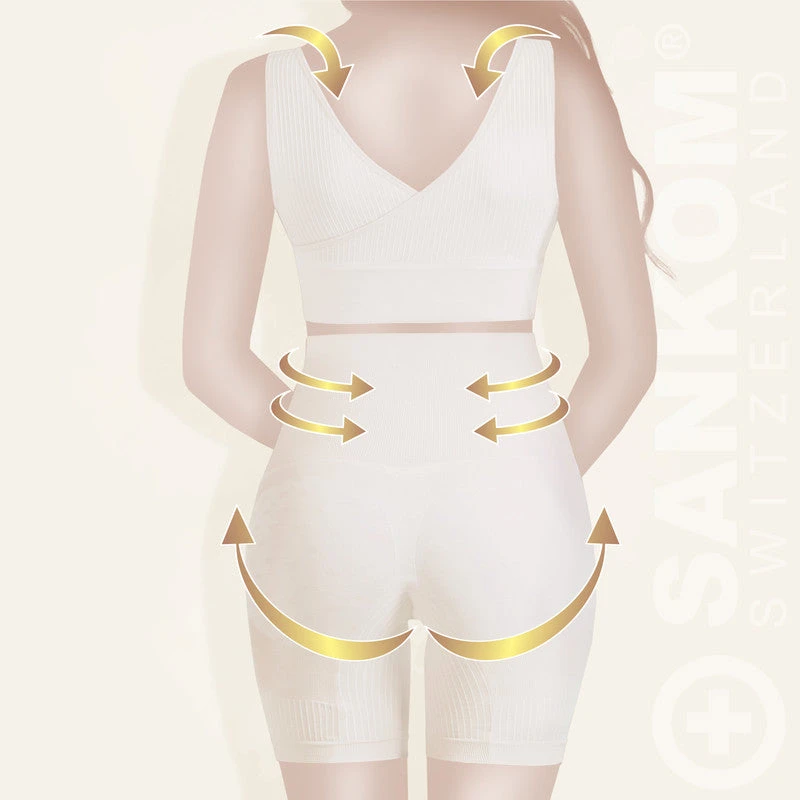 Sankom Patent Organic Cotton Posture Back Support Bra Ivory Medium to Large - SAN-071OCM - Image 7