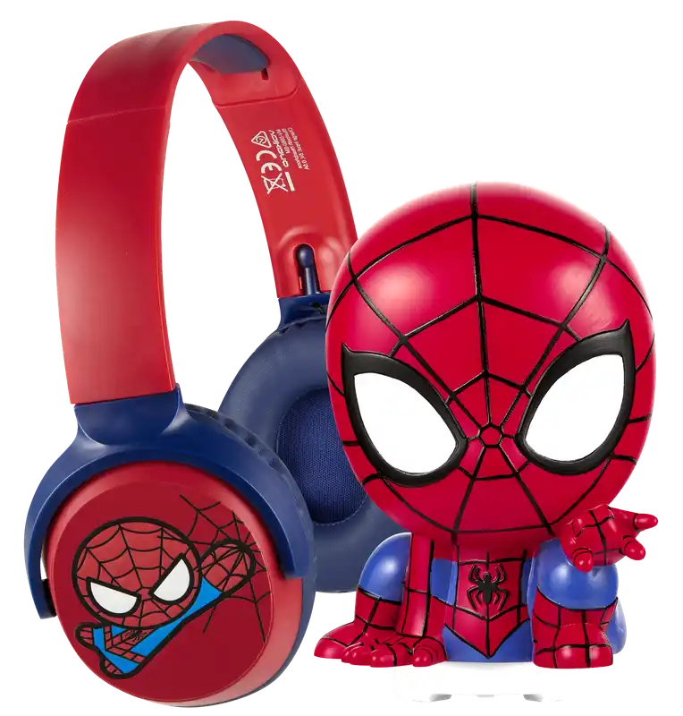 Volkano Disney Marvel Spider-Man Soft Touch Night Light and Bluetooth Headphones Combo - MV-5060-SM2