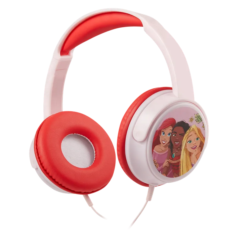 Volkano Disney Princess Aux Wired On Ear Kids Headphones with Stickers Pink - DY-6513-PR2