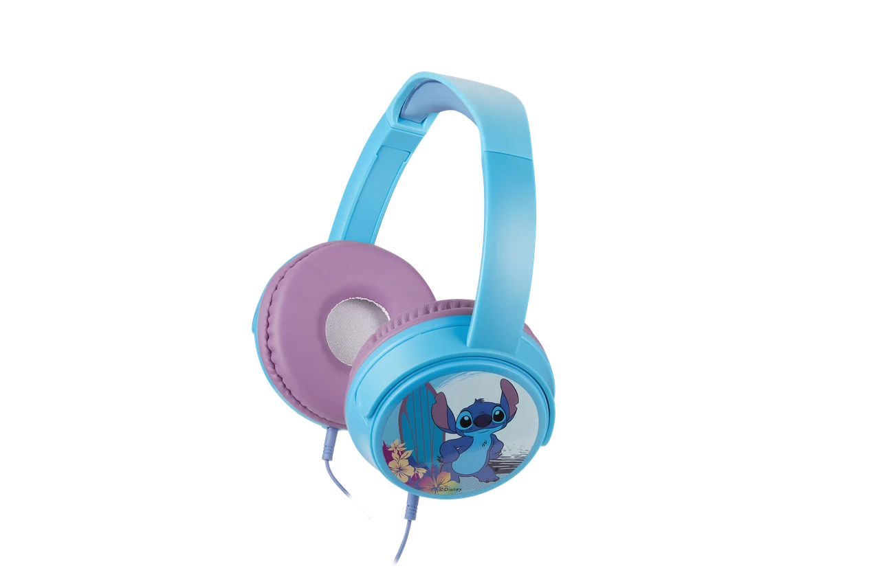Volkano Disney Stitch Aux Wired Kids Headphones with 11 Stickers Blue - DY-6513-ST