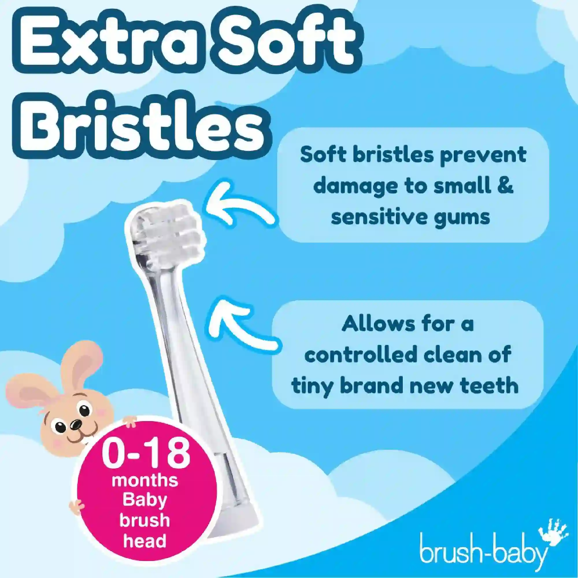 Brush-Baby BabySonic Electric Toothbrush Replacement Heads 0 to 18 Months 2 Pack - BRB052 - Image 5