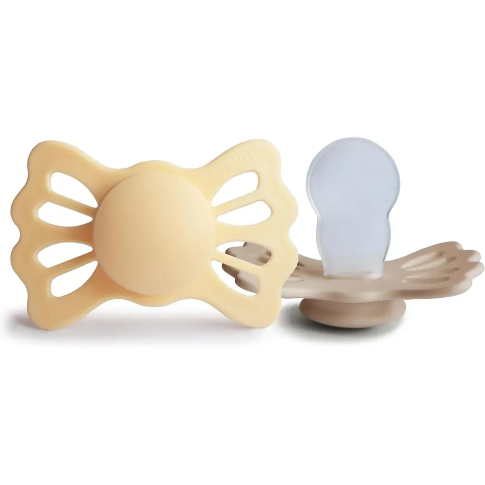 Frigg Lucky Symmetrical Silicone Baby Pacifier Pale Daffodil Silky Size 2 Pack Of 2 - FRG100500