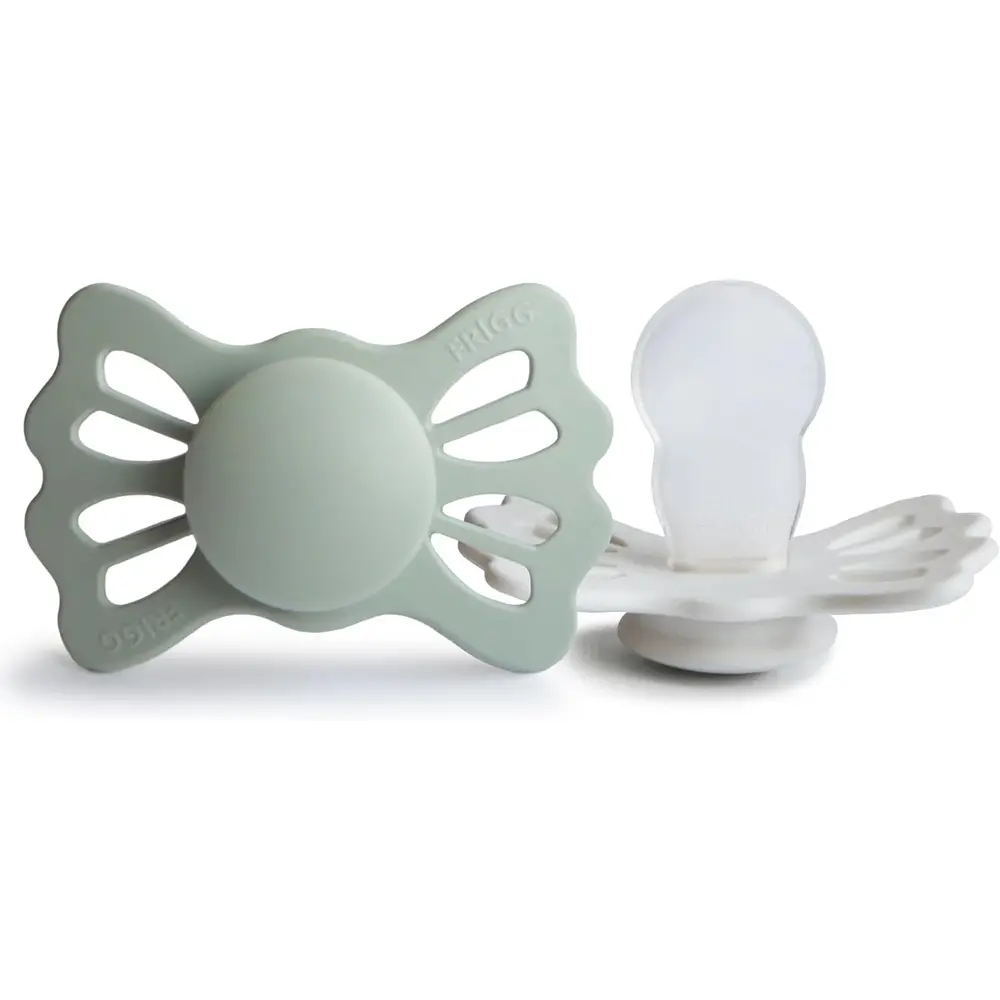 Frigg Lucky Symmetrical Silicone Baby Pacifier Sage Silver Gray Size 2 Pack Of 2 - FRG100492