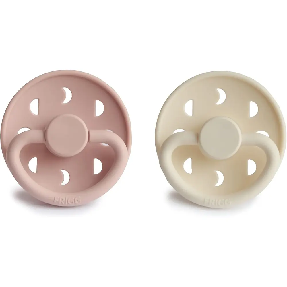 Frigg Moon Phase Silicone Baby Pacifier Blush Cream Size 2 Pack Of 2 - FRG75292385 - Image 2