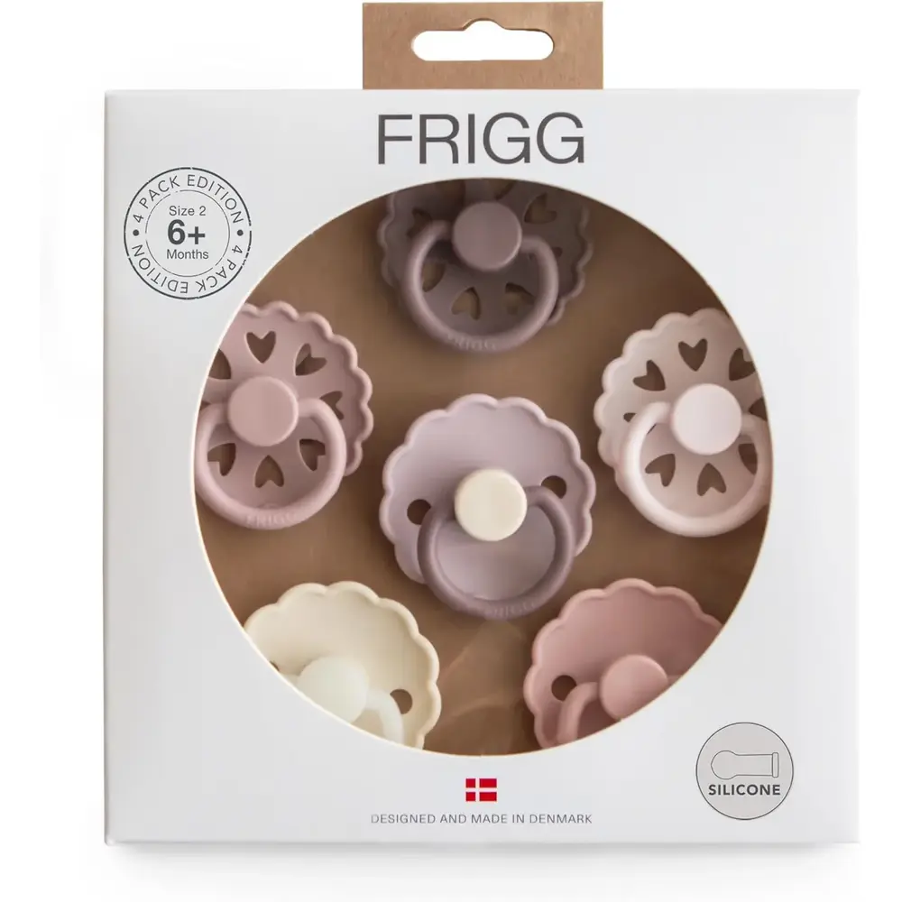 Frigg Round Silicone Baby Pacifier Blooming Love Size 2 Pack Of 6 - FRG101876
