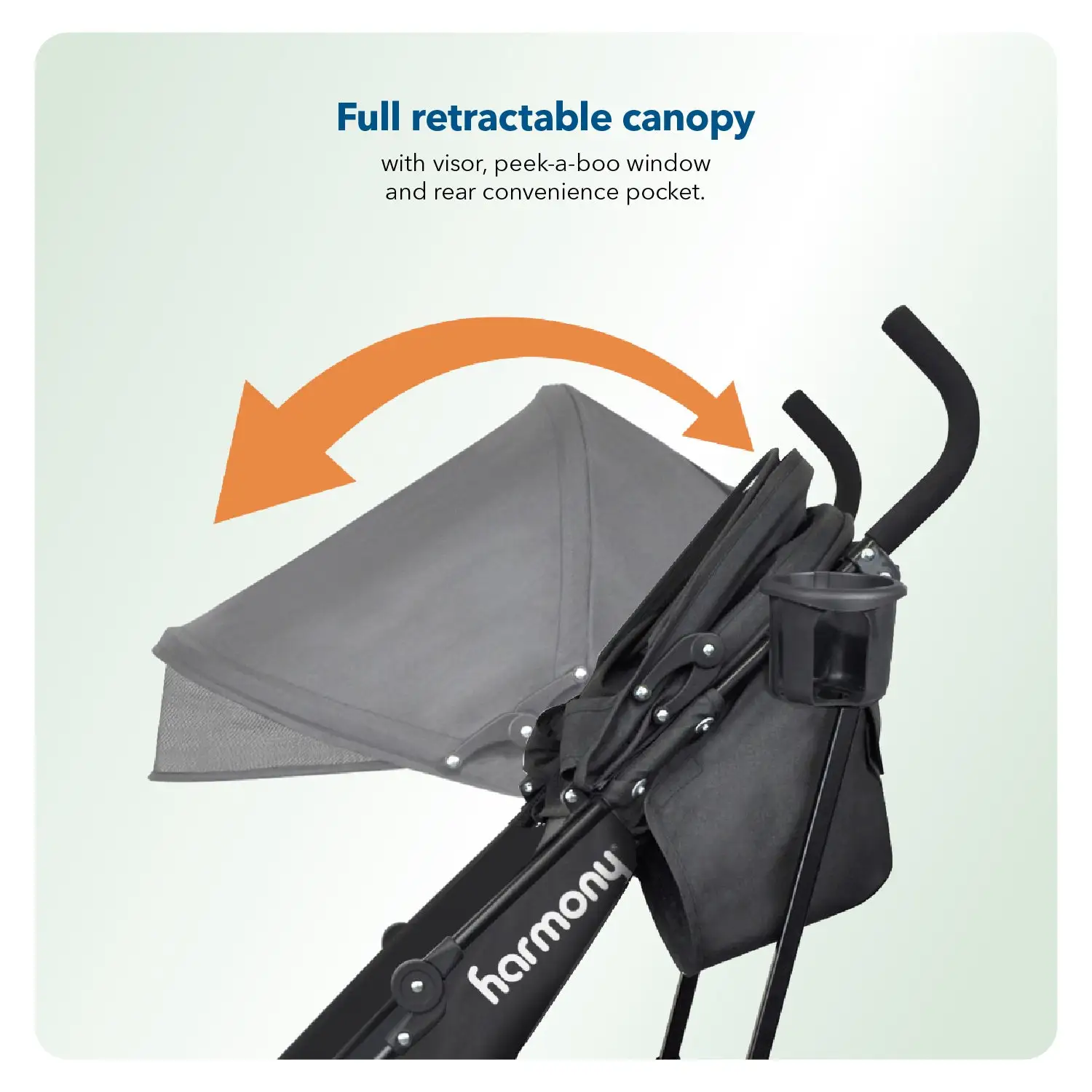 Harmony Aspire Deluxe Umbrella Fold Lightweight Stroller Black - MMZ07003BLK - Image 8