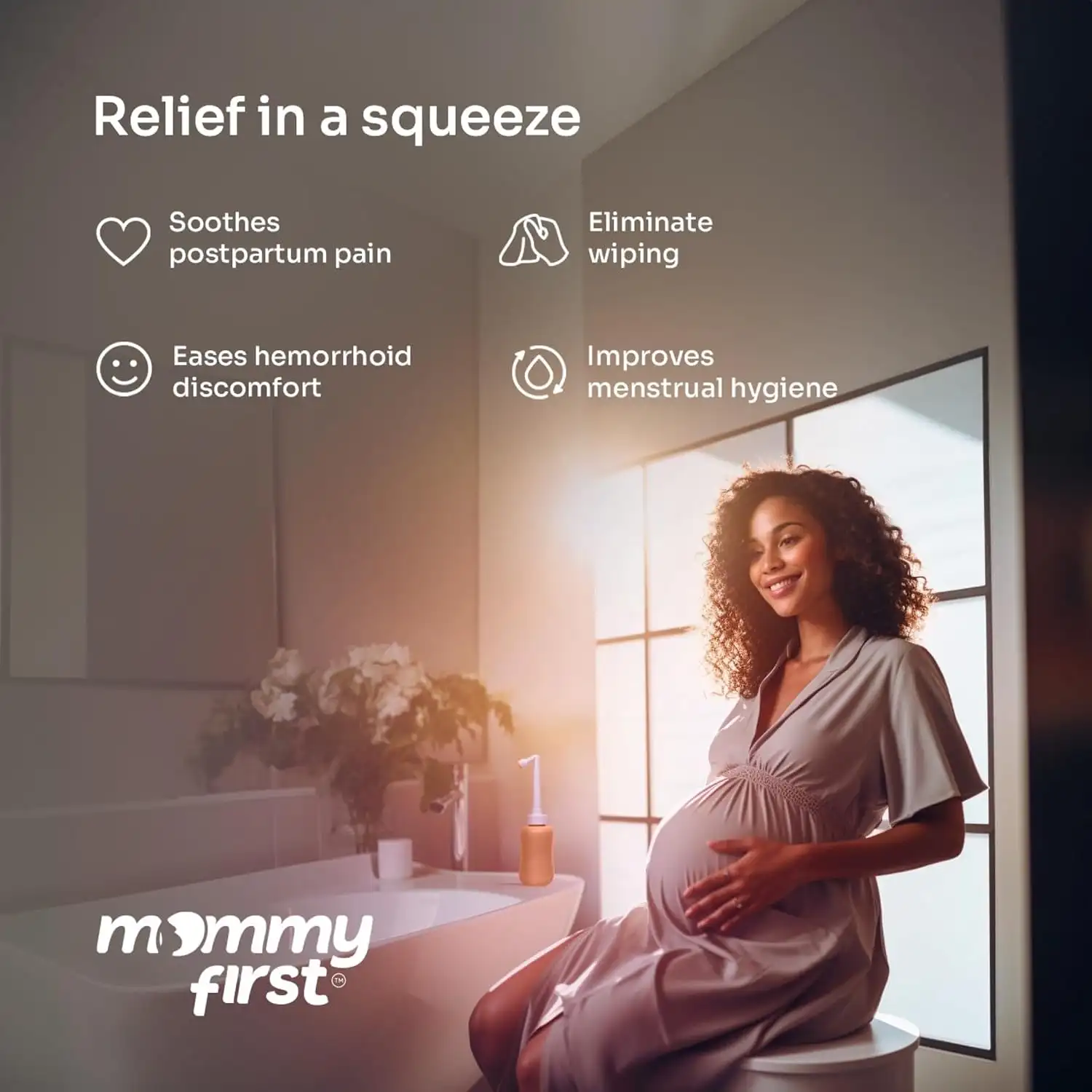 Mommy First Upside Down Ergonomic Postpartum Peri Bottle Peach - MMF198168129487 - Image 7