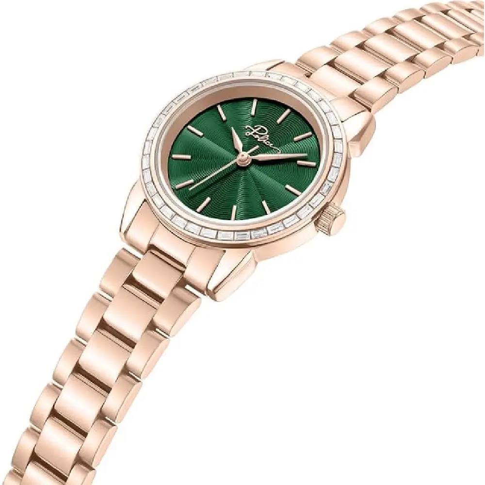 Police Miona Watch for Women - 30mm Stainless Steel Case, Rose Gold & Green Dial, Rose Gold & Green Stainless Steel Bracelet, 30m Water Resistant - PEWLG2240704 - Image 2