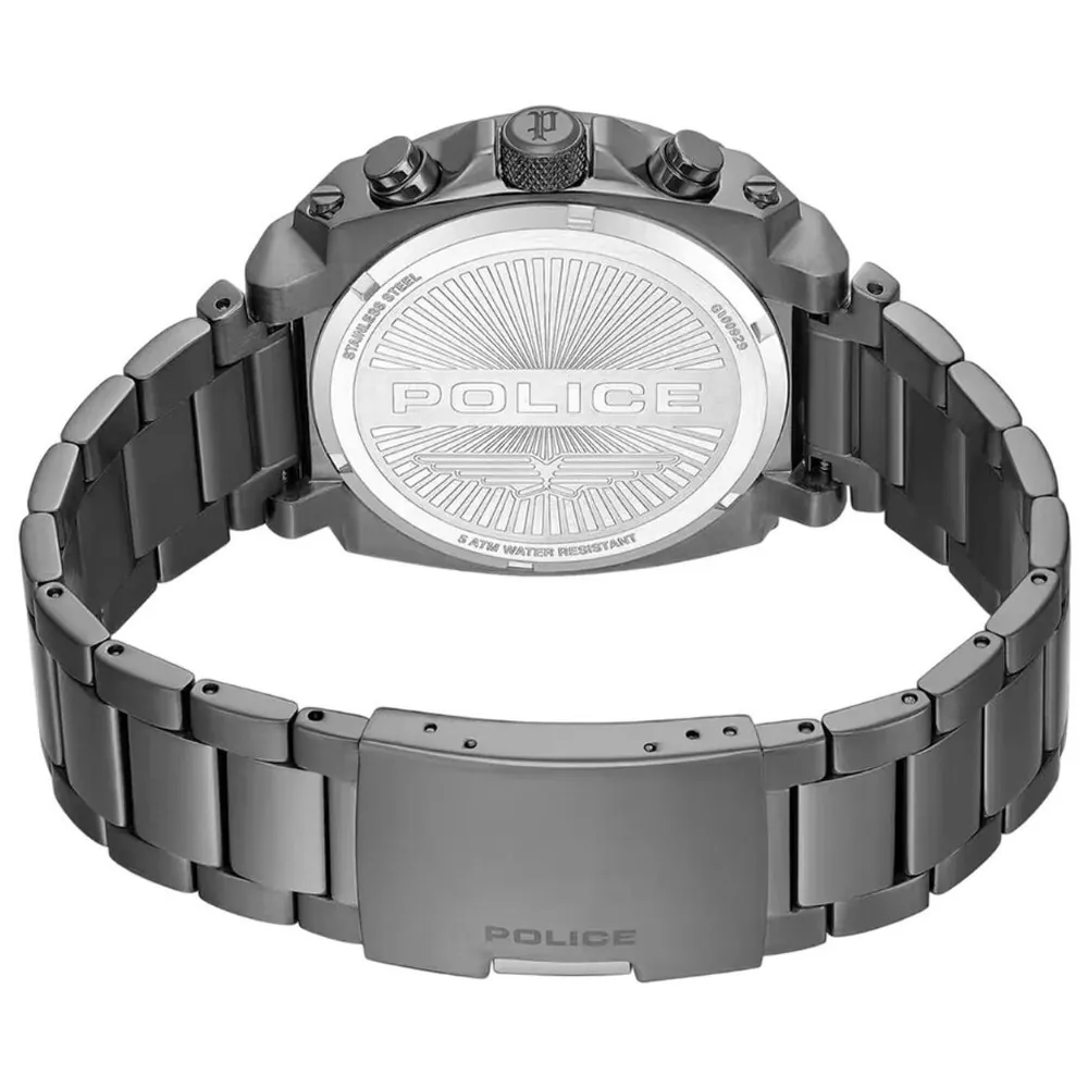 Police Norwood Analog Watch for Men - 45mm Stainless Steel Gray Case, Black Dial, Gray Metal Bracelet, 50m Water Resistant - PEWGI0092906 - Image 4