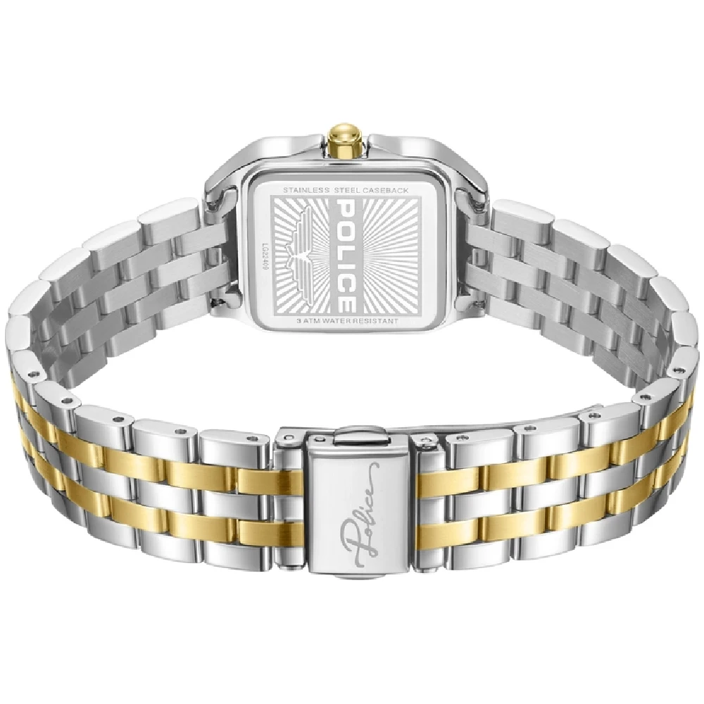 Police Omaha Quartz Watch for Women - 29mm Silver Base Metal Case, Silver Dial, Yellow Gold Plated Metal Bracelet, 3 ATM Water Resistant - PEWLG2240902 - Image 3