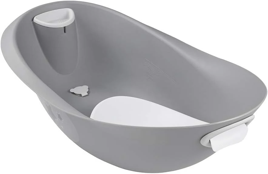 Keeeper Baby Bath With Soft Handle Plug And Bath Chair Stars Grey - 7875013019600JA - Image 4