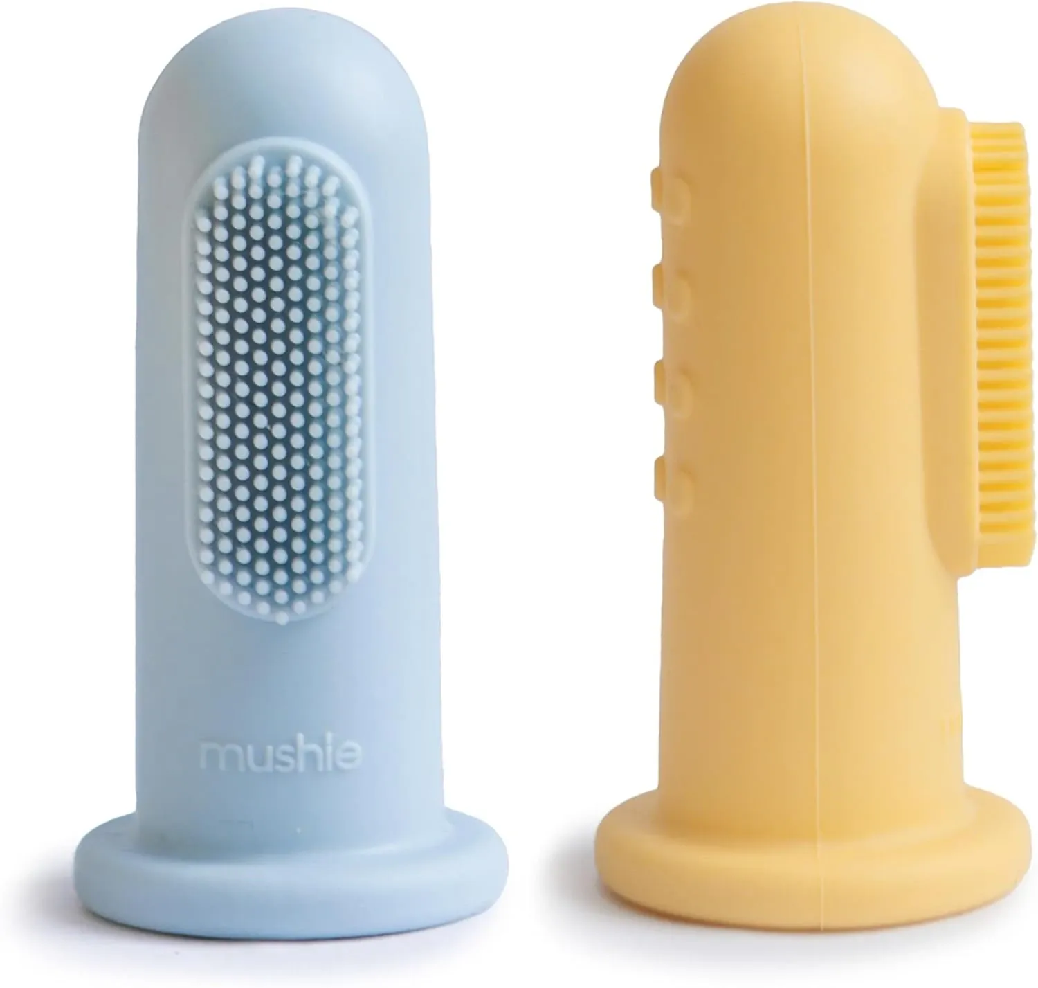 Mushie Finger Toothbrush Powder Blue Pale Daffodil - MUS130005