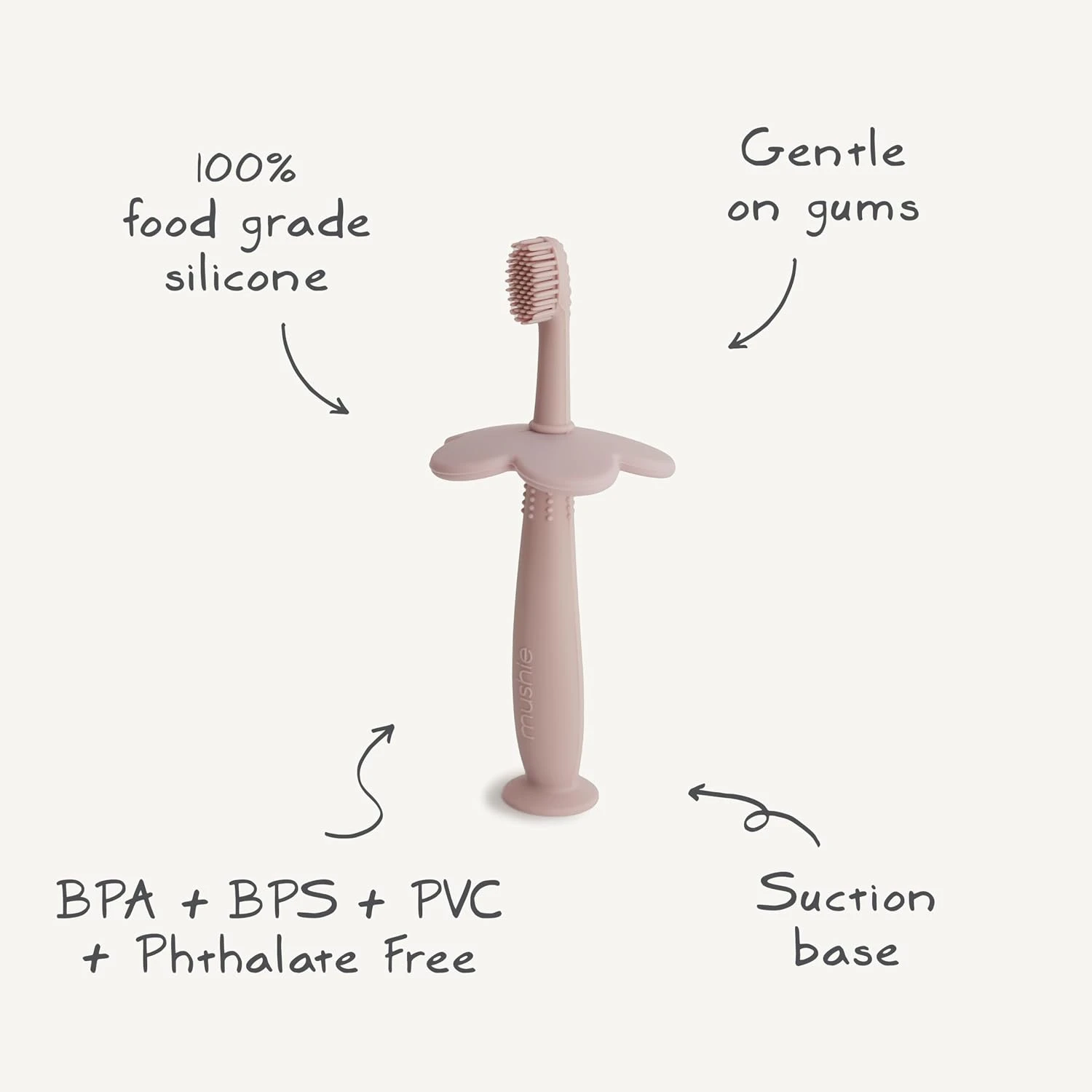 Mushie Flower Training Toothbrush Blush - MU2530019 - Image 2