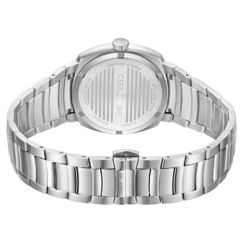 Cerruti 1881 39mm Analog Watch for Men - Green Dial, Stainless Steel Case & Silver Stainless Steel Bracelet, Quartz Movement, Push Button Clasp - CIWGG0095901 - Image 3