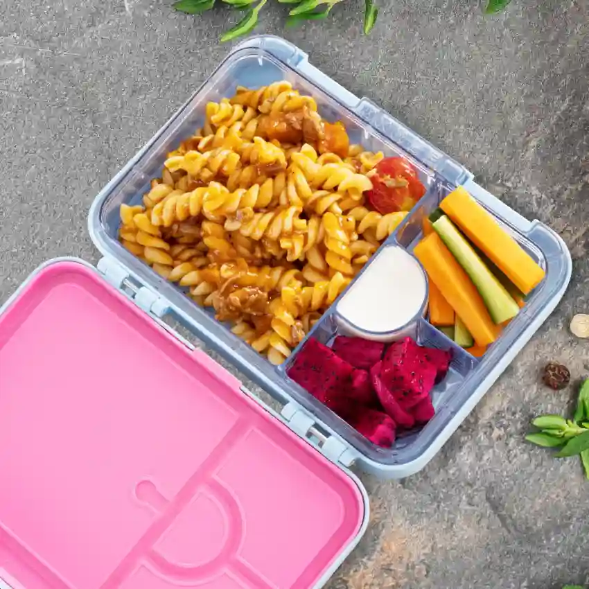 Eazy Kids 4 Compartment Bento Lunch Box Leakproof BPA Free Food Container For Kids - EZ_4COMLB_FLMPI - Image 2
