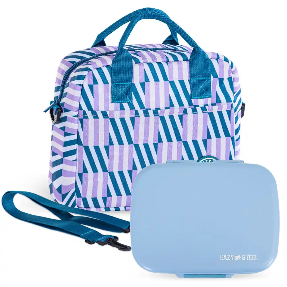 Eazy Kids Premium Stainless Steel Lunch Box W Insulated Lunch Bag Blue 710ml - CM_EZLBALBSS710_BU