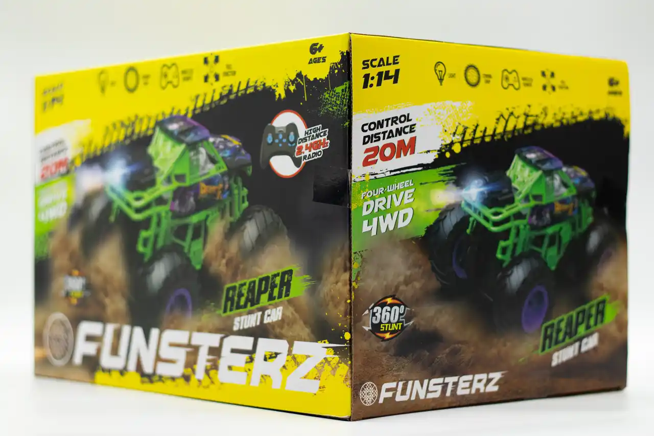 Funsterz 1 To 14 Scale 2.4GHZ Upright Self-balancing Bigfoot Stunt Car Alloy Shell - 9030-9F