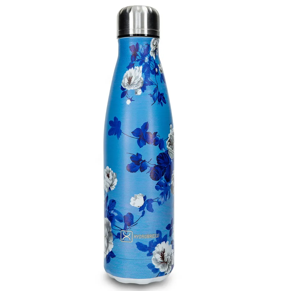 Hydrobrew Double Wall Stainless Steel Water Bottle Azure Bloom 500ml - HB_WBSS500PRN_FWBU