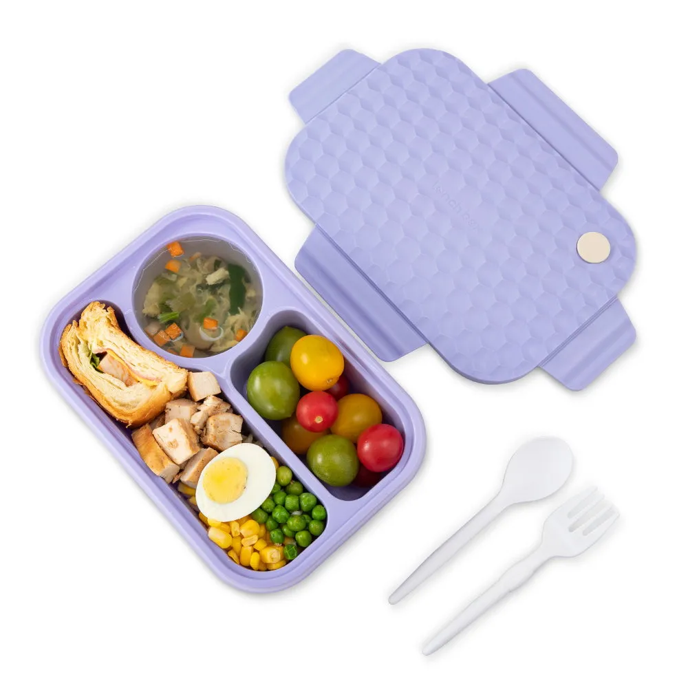 Hydrobrew Smart Serve Bento Lunch Box Lavender Diamond 980ml - HB_LB3COMPP_PU - Image 5