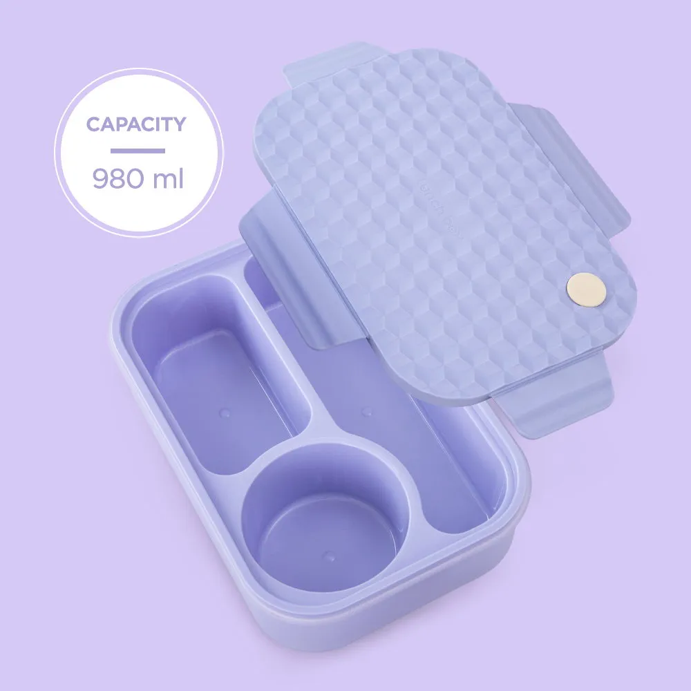 Hydrobrew Smart Serve Bento Lunch Box Lavender Diamond 980ml - HB_LB3COMPP_PU - Image 6