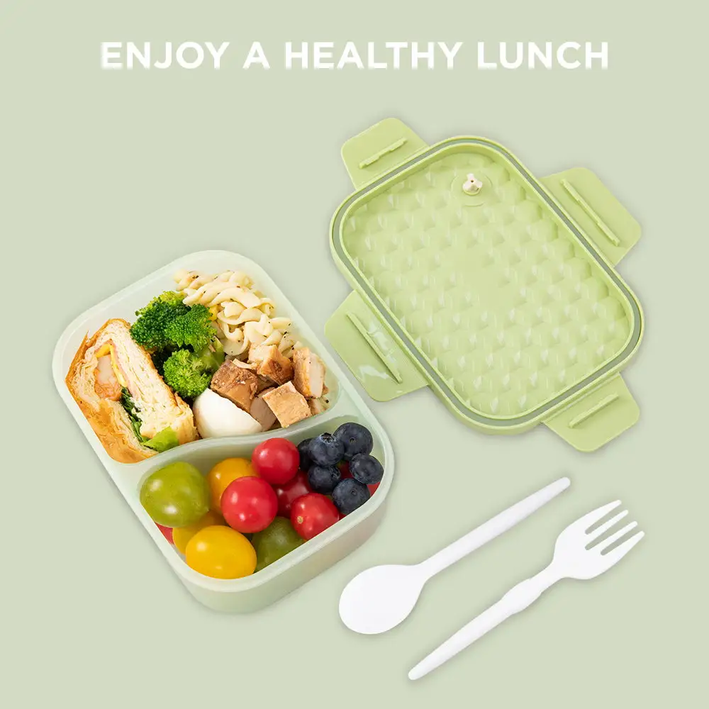 Hydrobrew Smart Serve Bento Lunch Box Sage Diamond 1100ml - HB_LB2COMPP_GR - Image 3