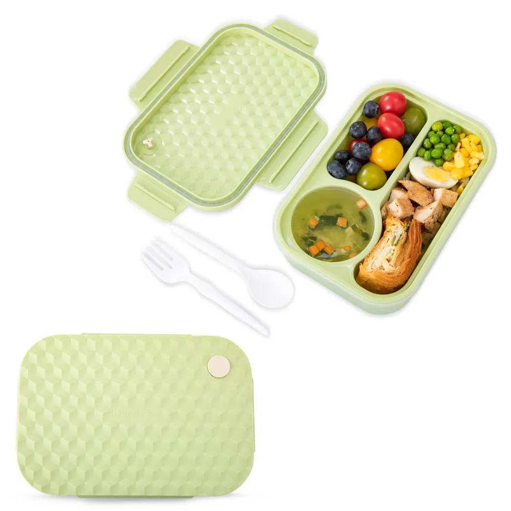 Hydrobrew Smart Serve Bento Lunch Box Sage Diamond 980ml - HB_LB3COMPP_GR