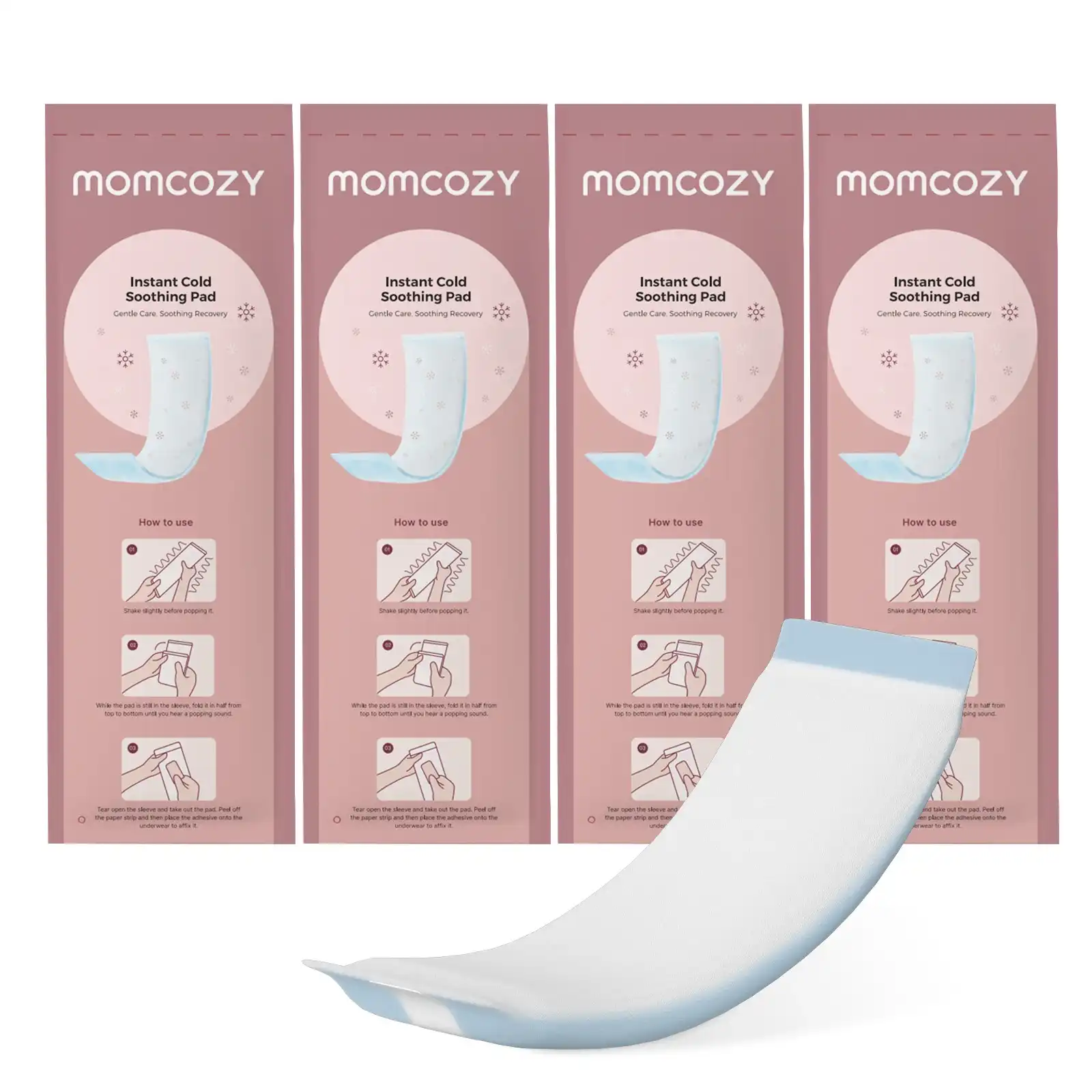 Momcozy Instant Cold Soothing Pads for Postpartum Recovery, Witch Hazel Formula, 8-Count - 840506402522