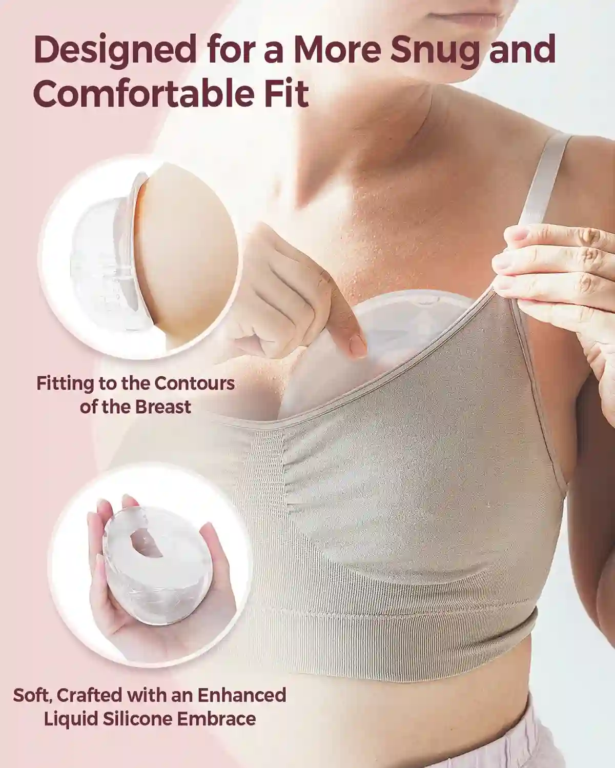 Momcozy Reusable Breast Milk Collector, BPA-Free Silicone, Double - QMBC003D - Image 5