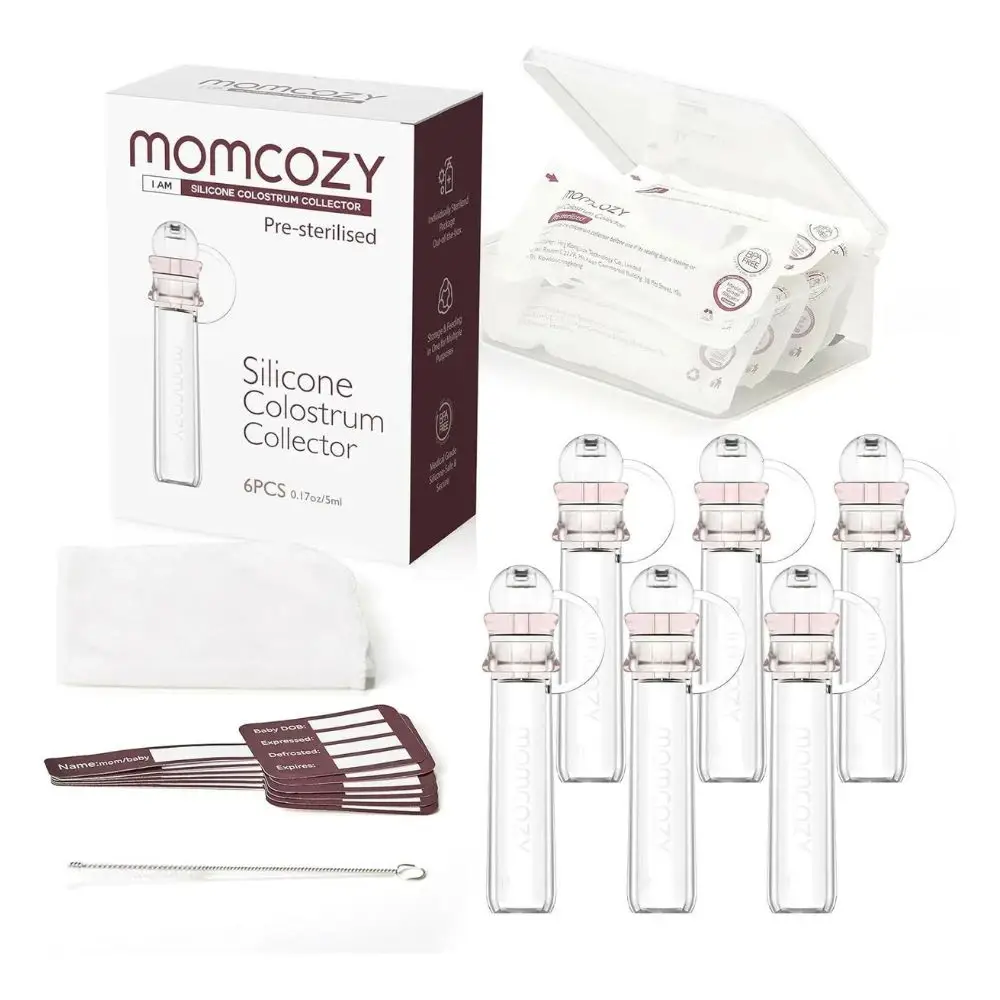 Momcozy Silicone Colostrum Collector, 5ml, Medical-Grade, 6-Pack - QMBC0086