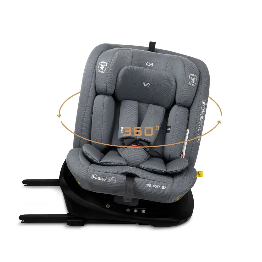 Neobreez Vilo 360-degree Isofix I-size Car Seat All-in-1 0-12yrs Grey - YC20-NBR154GY