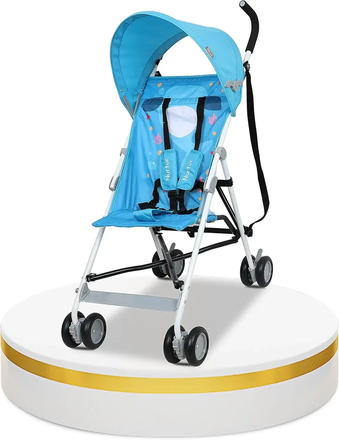 Nurtur Rex Lightweight Stroller Compact Fold Sun Canopy Light Blue 6-36 Months - B801FT-NR10